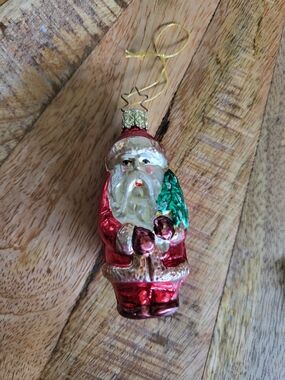 Inge Glas Vintage Christmas Hand Blown Santa German Ornament
